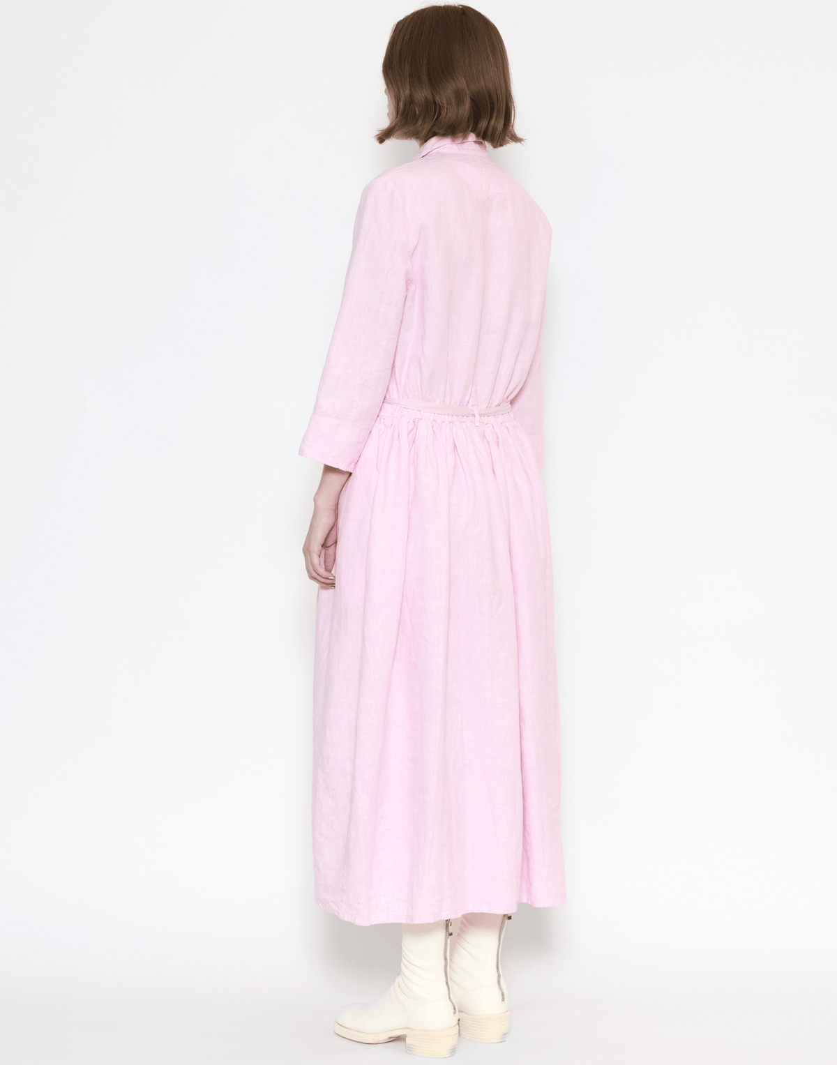 Pink Linen Davina Shirt Dress