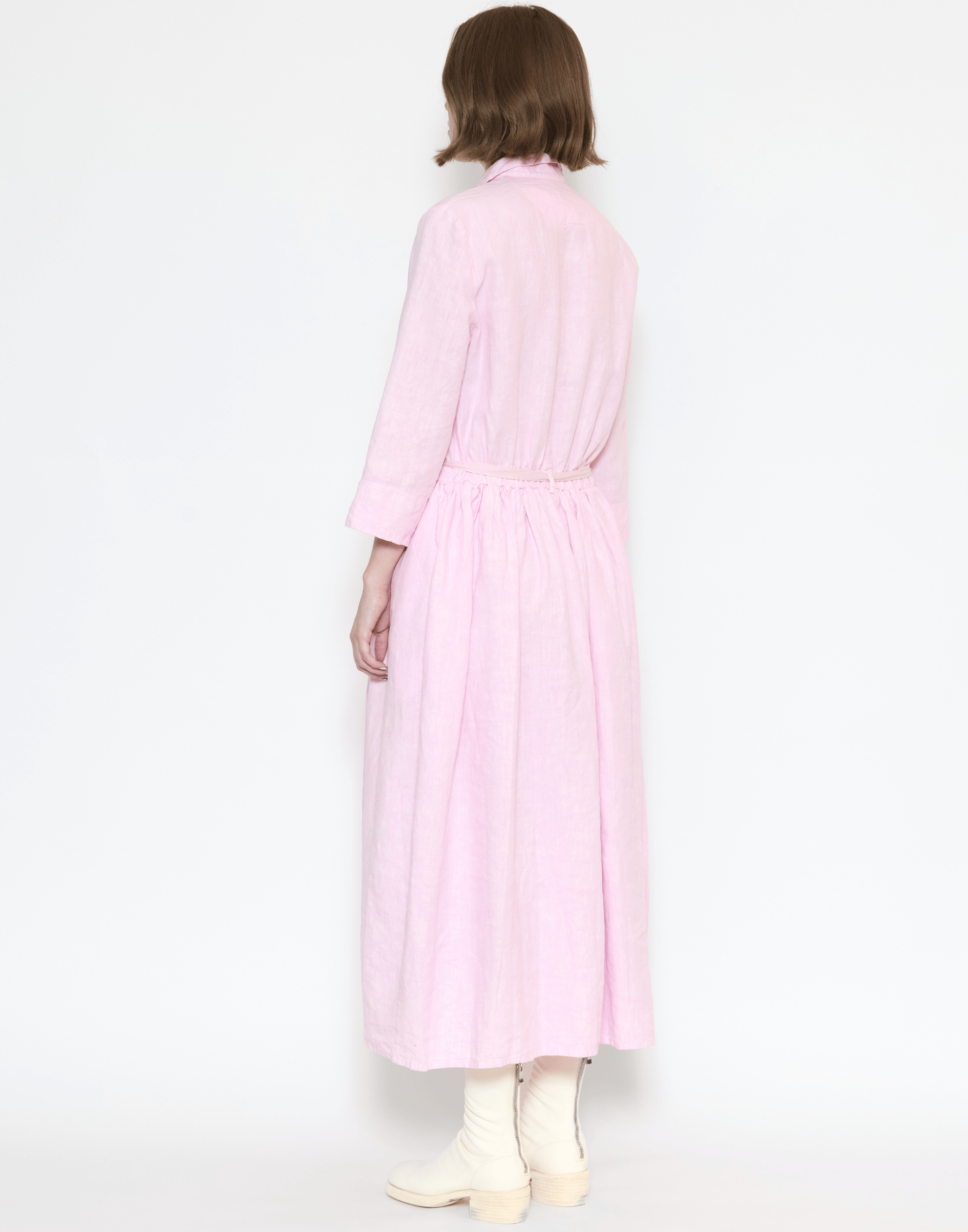Pink Linen Davina Shirt Dress