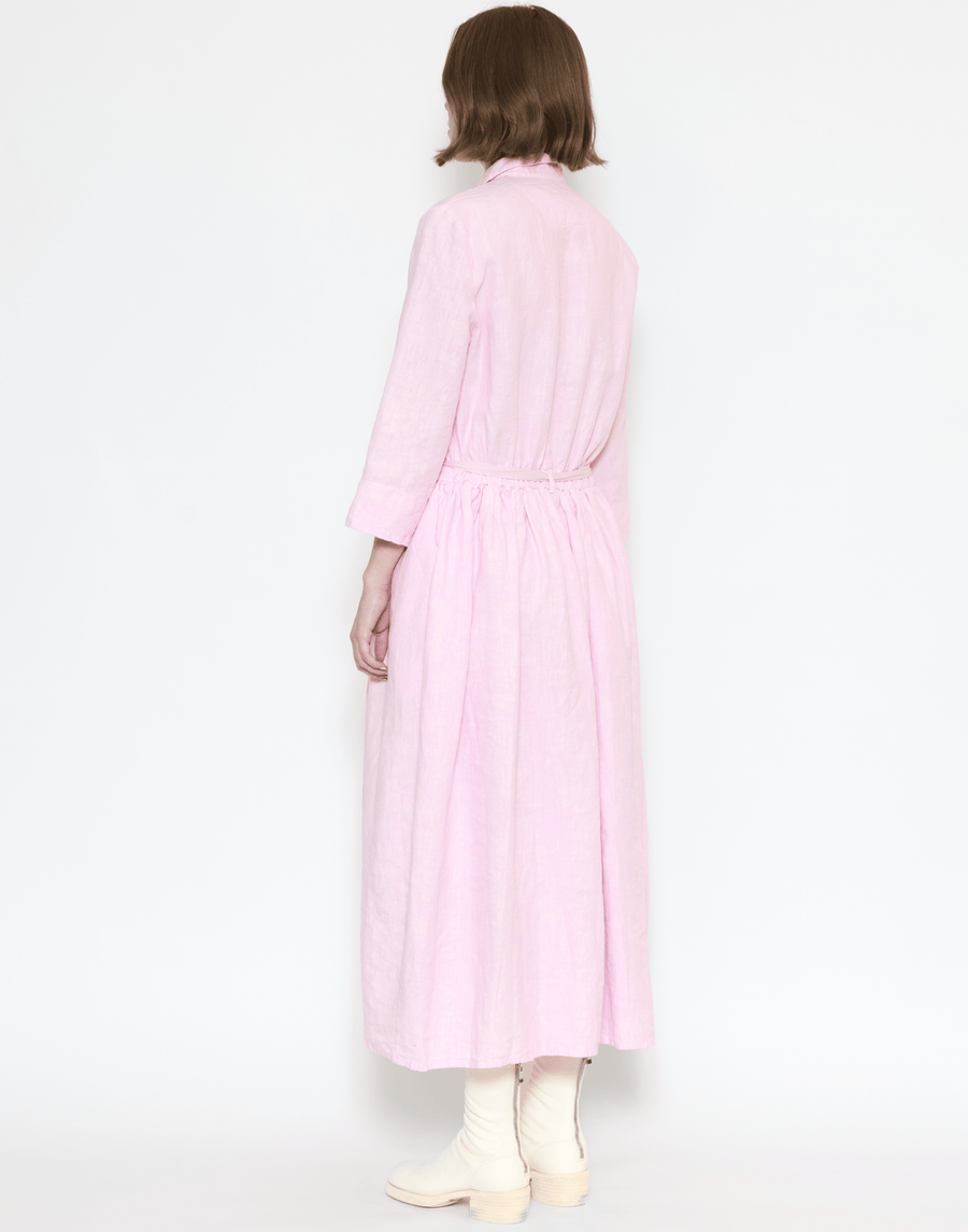 Pink Linen Davina Shirt Dress