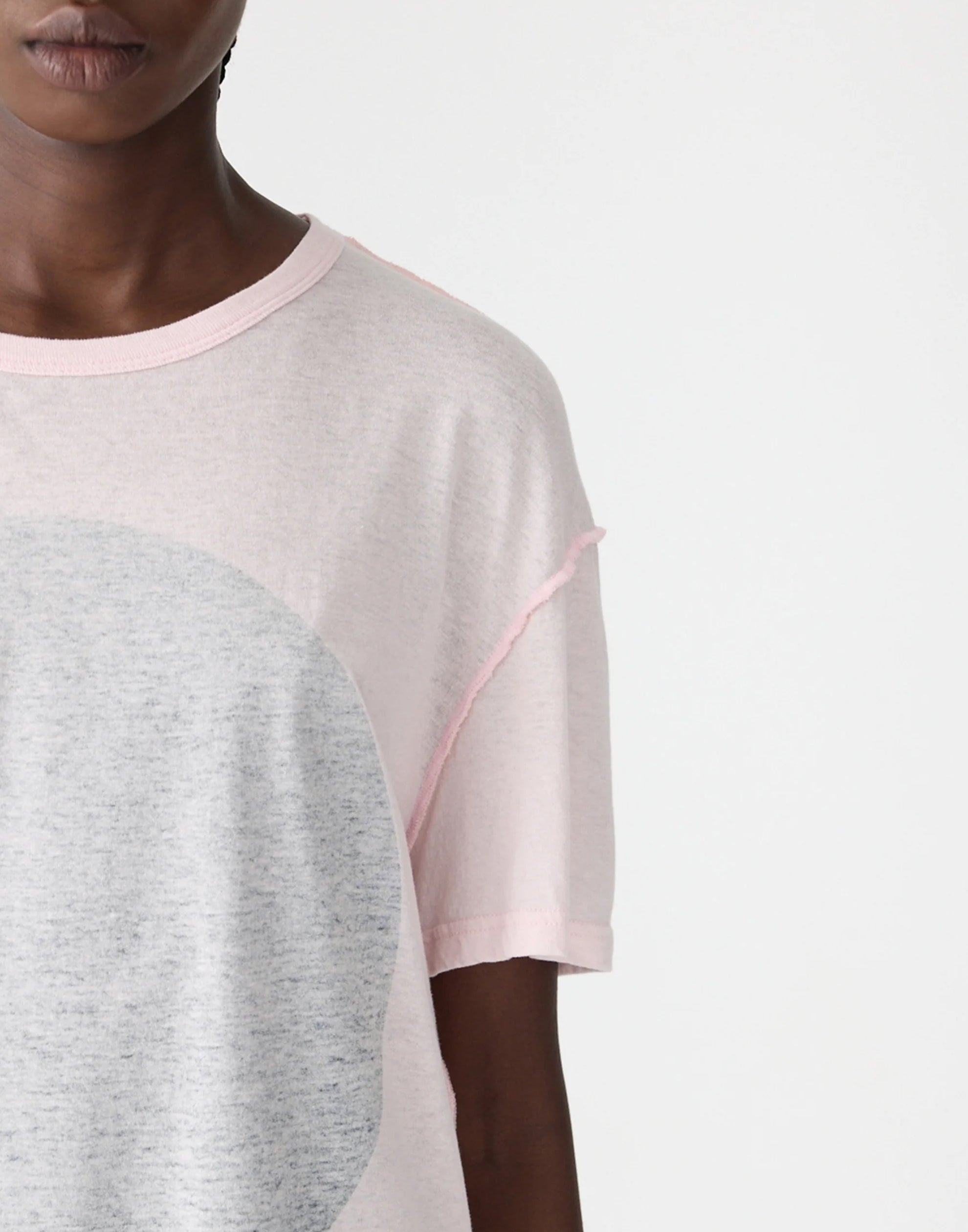 Powder Pink Cotton Reverse Boyfriend Dot T-Shirt