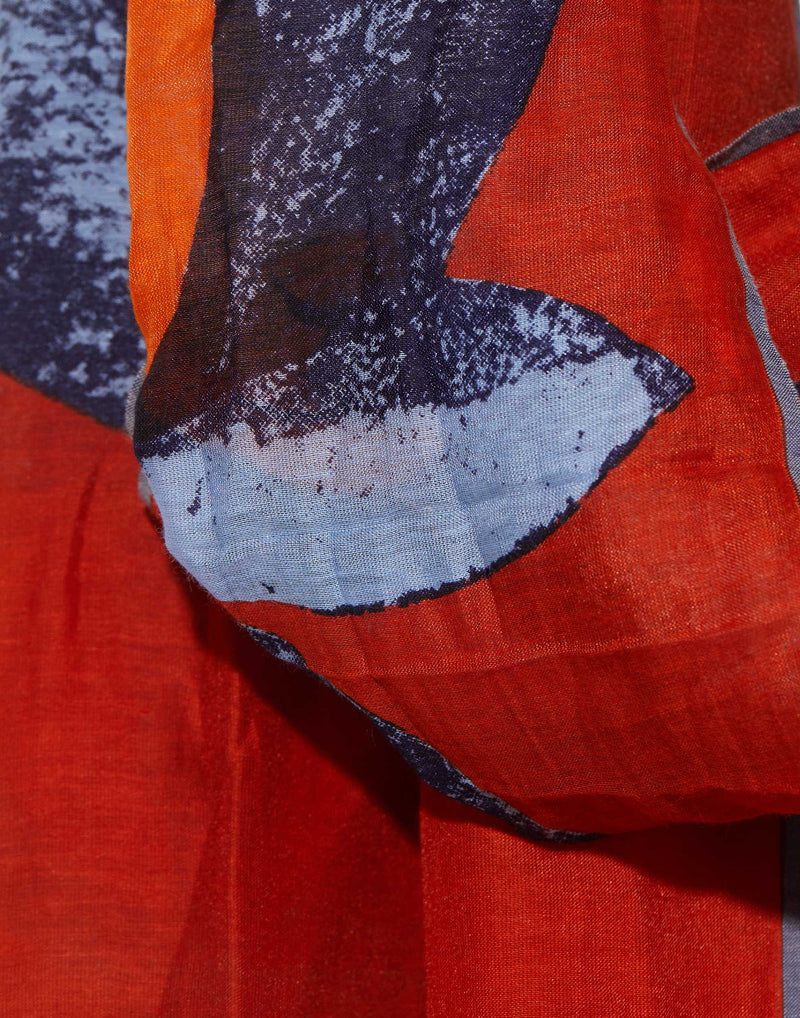 Orange Cotton & Silk Pomme Scarf