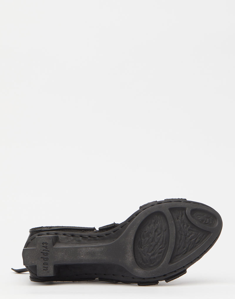 Black Tough Leather Sandals