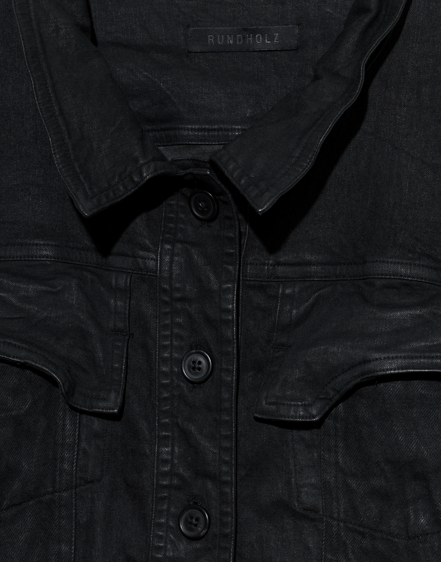 Black Gloss Cotton Jacket