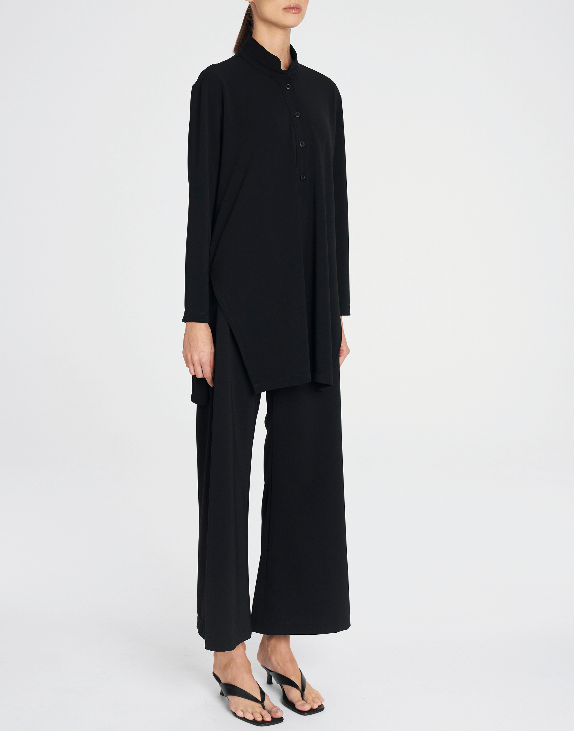 Black Stretch Twill Suit Pants