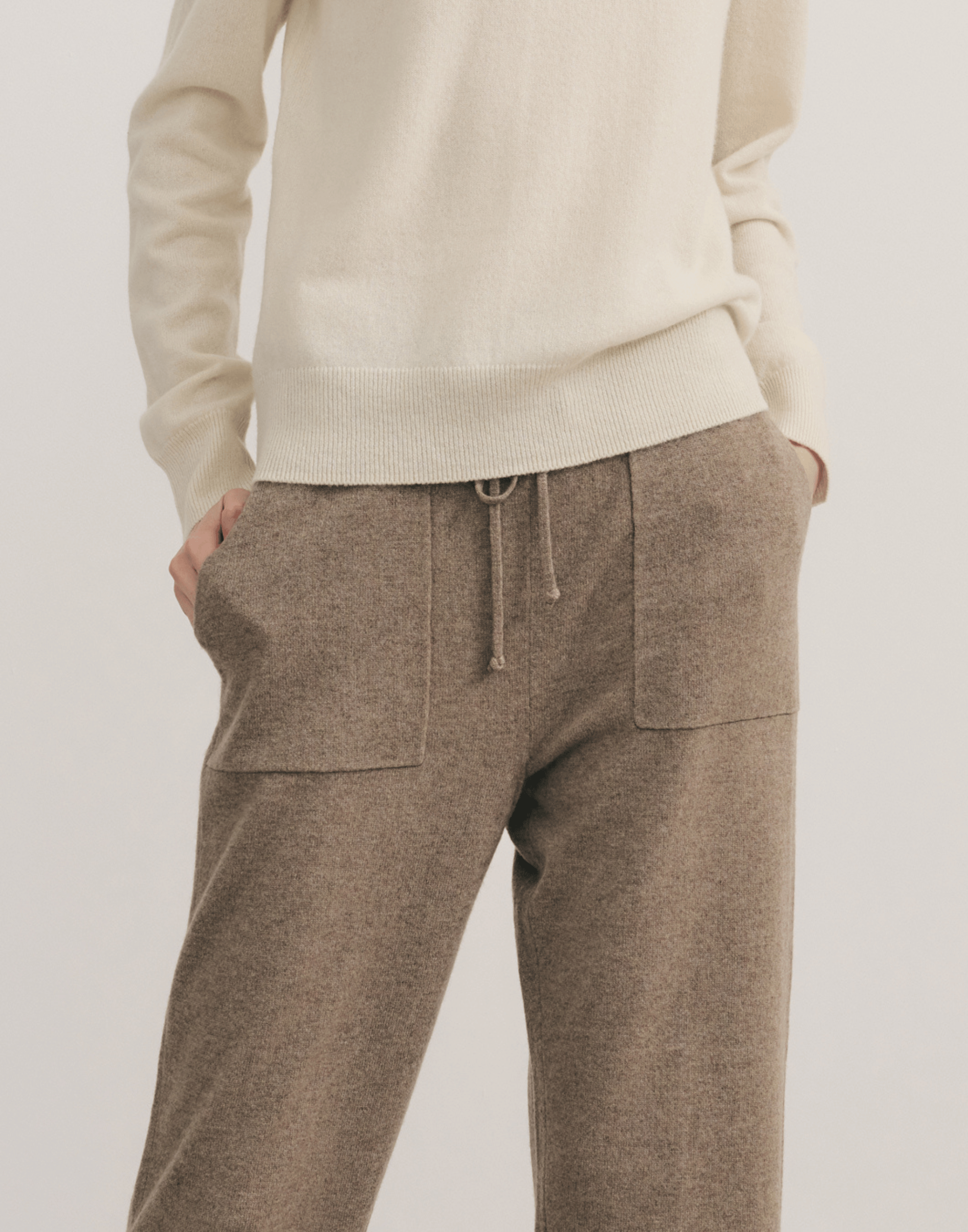 Shiitake Raw Cashmere Pocketed Pants