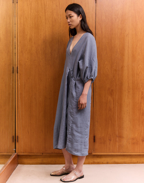 Air Linen Crease Bind Dress
