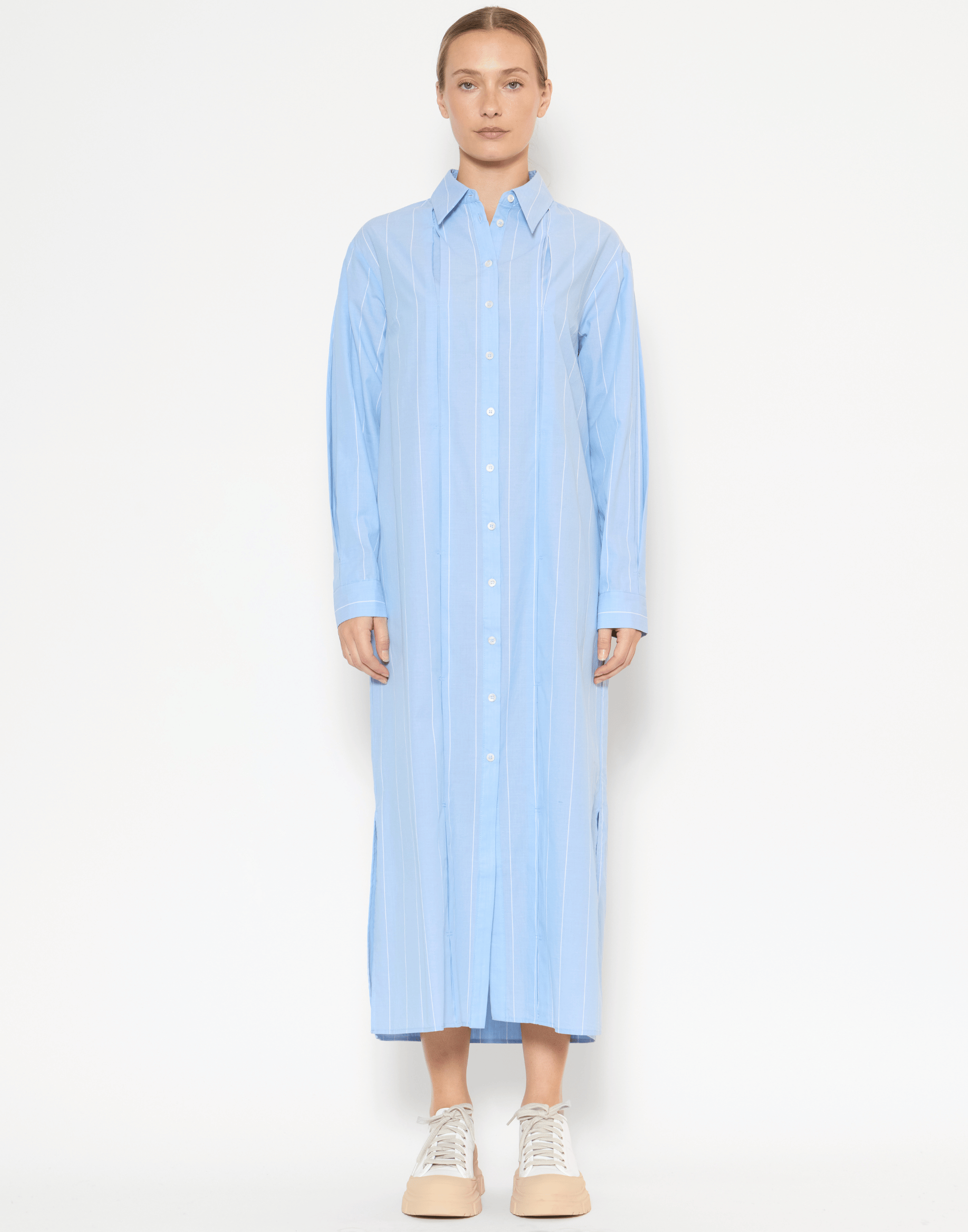 Chambray Pinstripe Cotton Lolly Dress