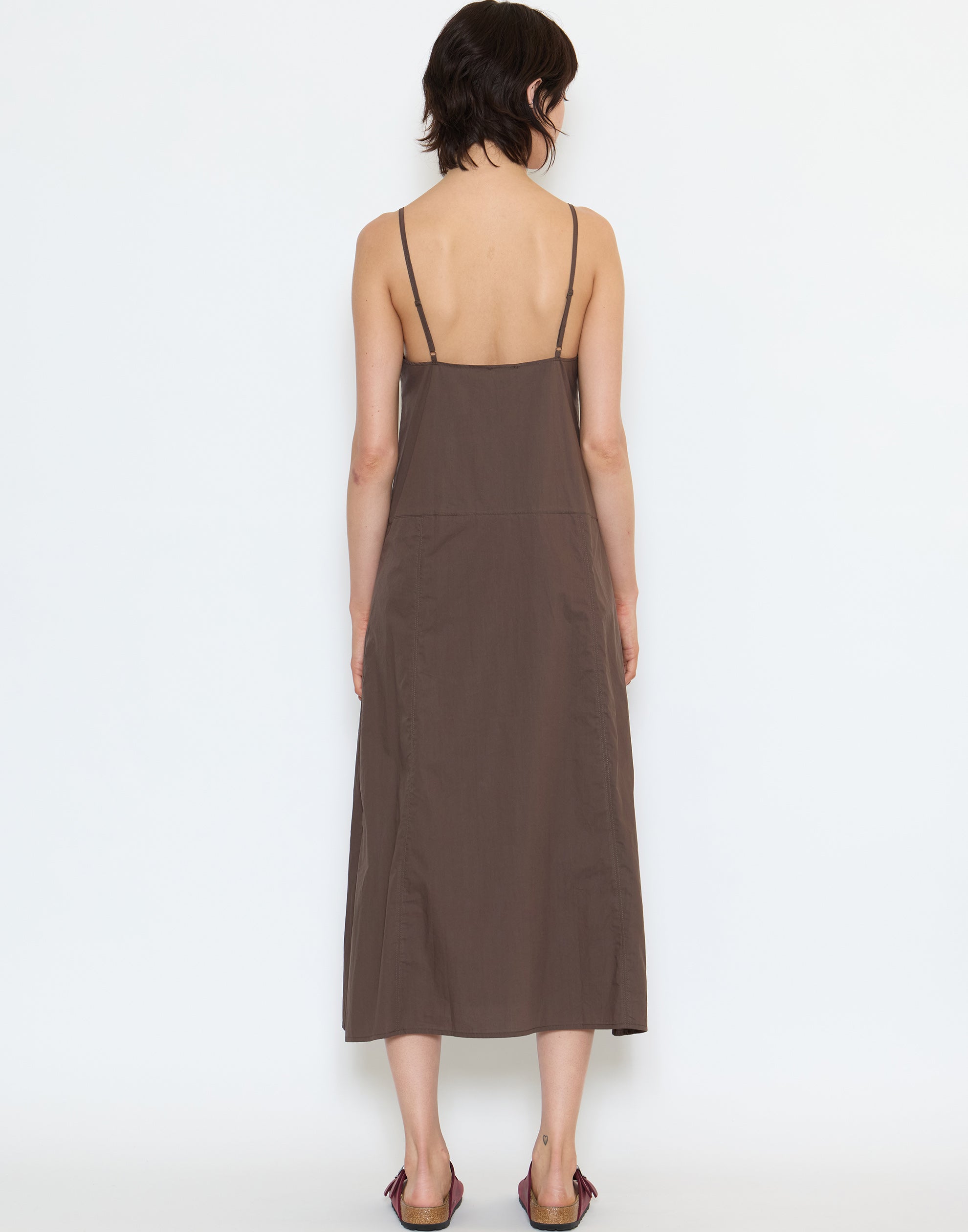 Chocolate Cotton Double Seam Dress