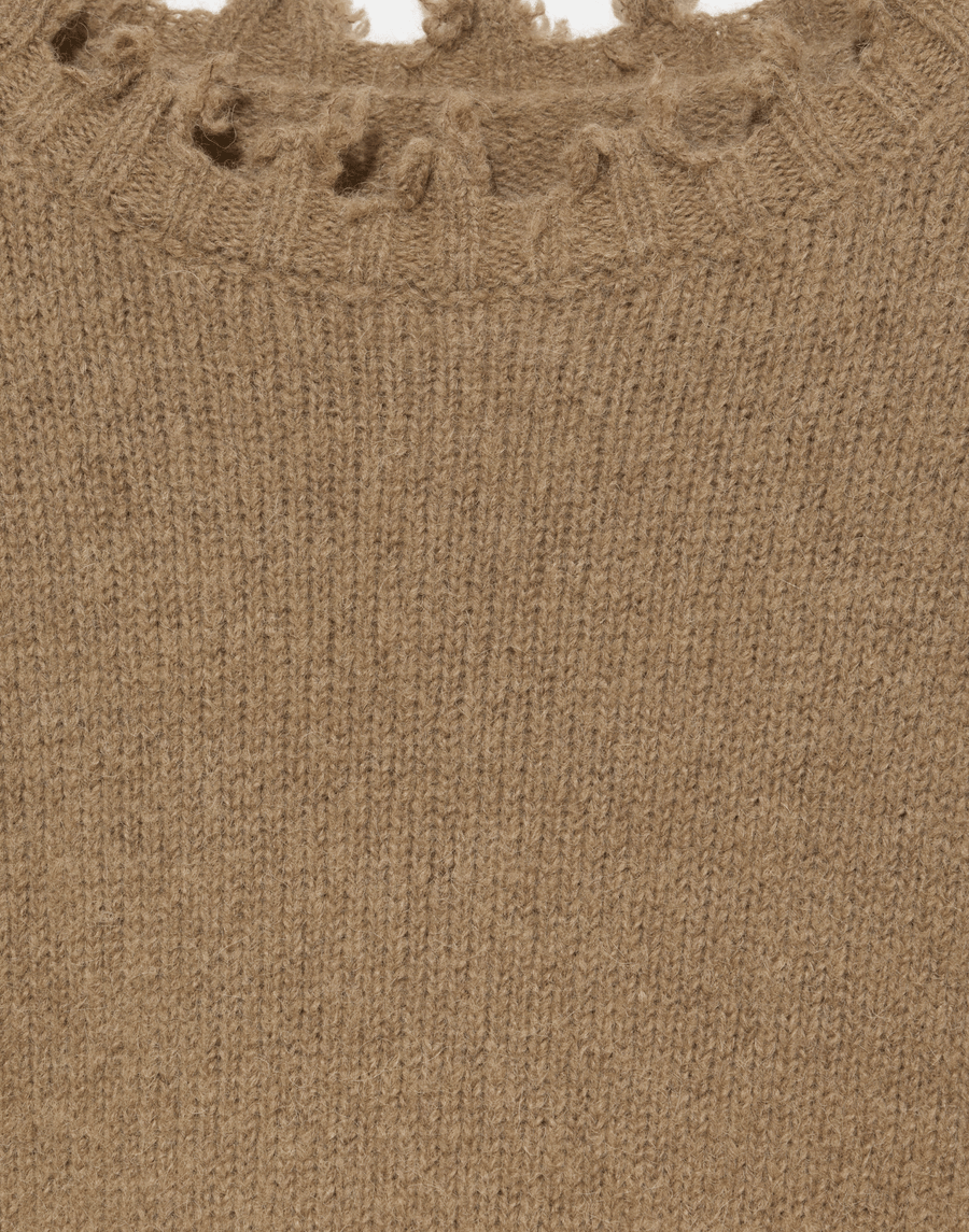 Tobacco Alpaca & Wool Fray Pullover