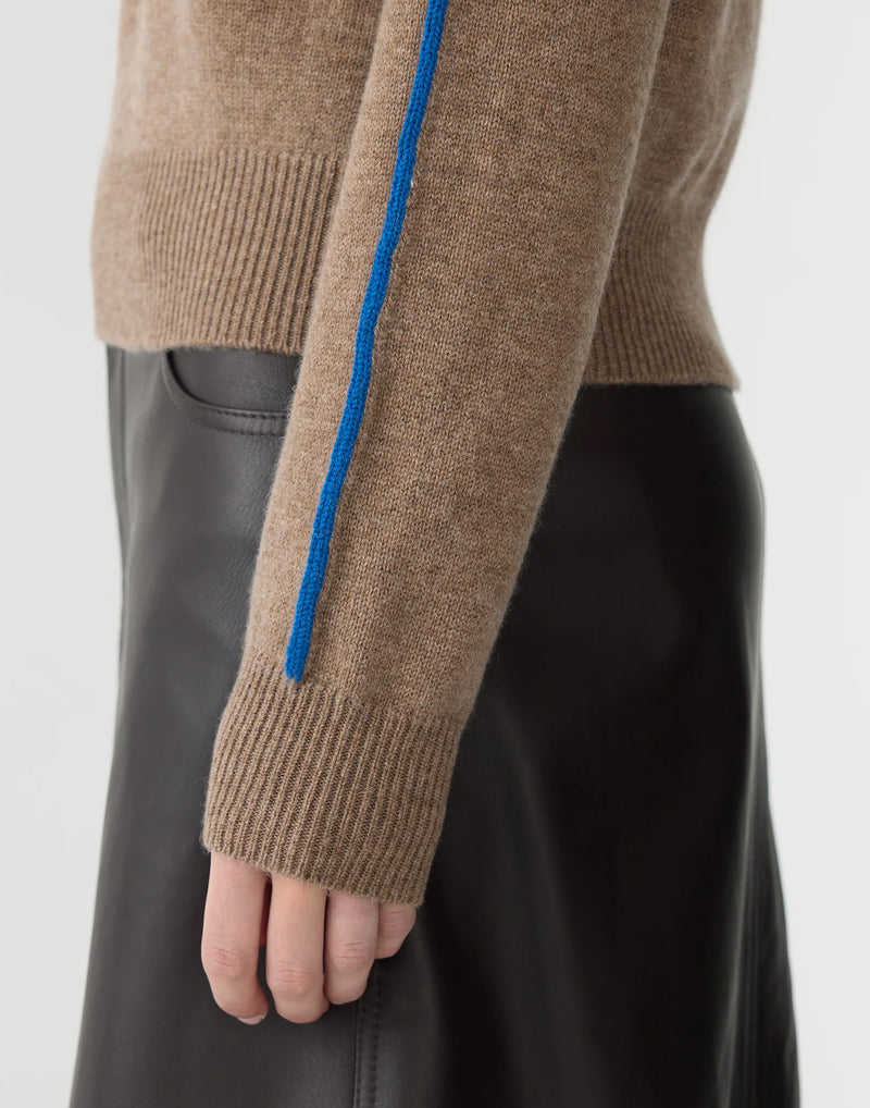 Brown Marl Stripe Wool & Cashmere Pullover