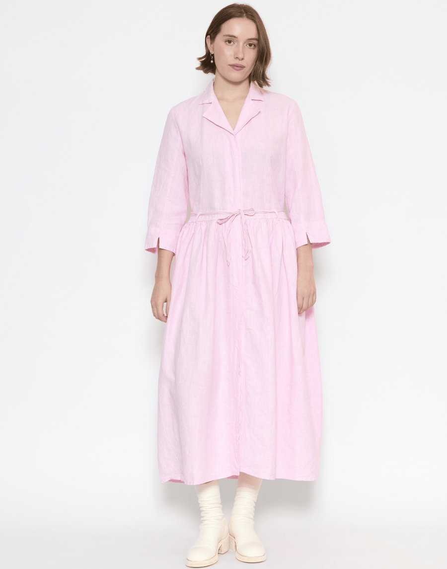 Pink Linen Davina Shirt Dress