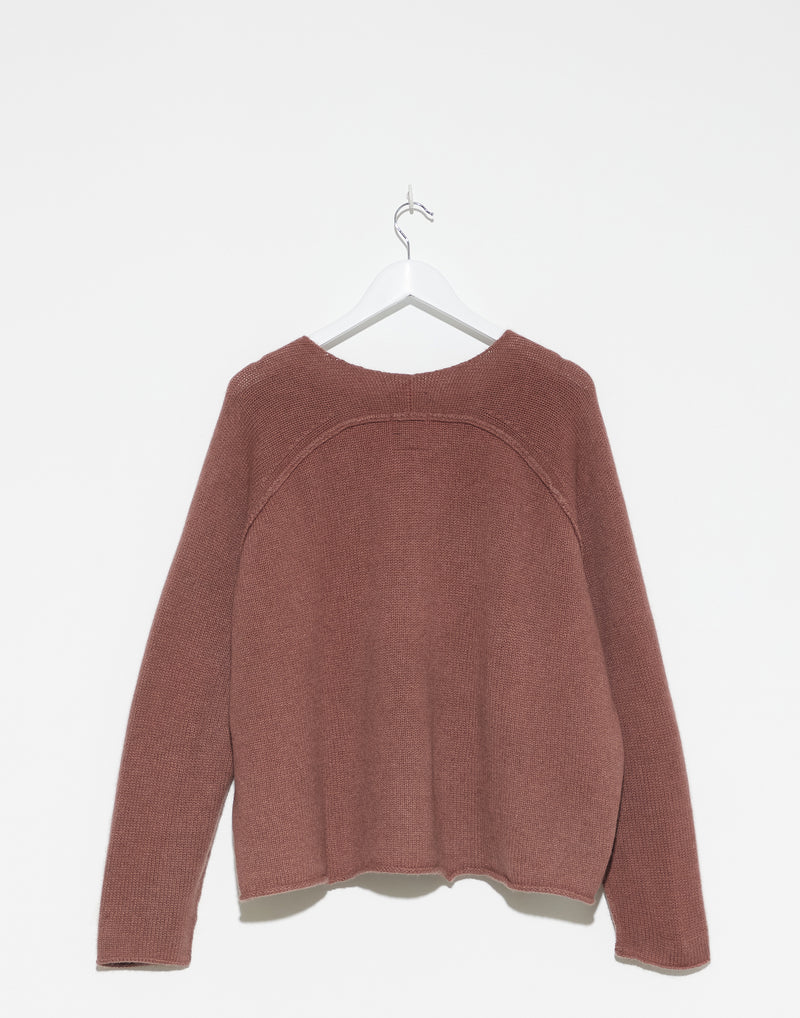Rust Red Cashmere Knit Pullover