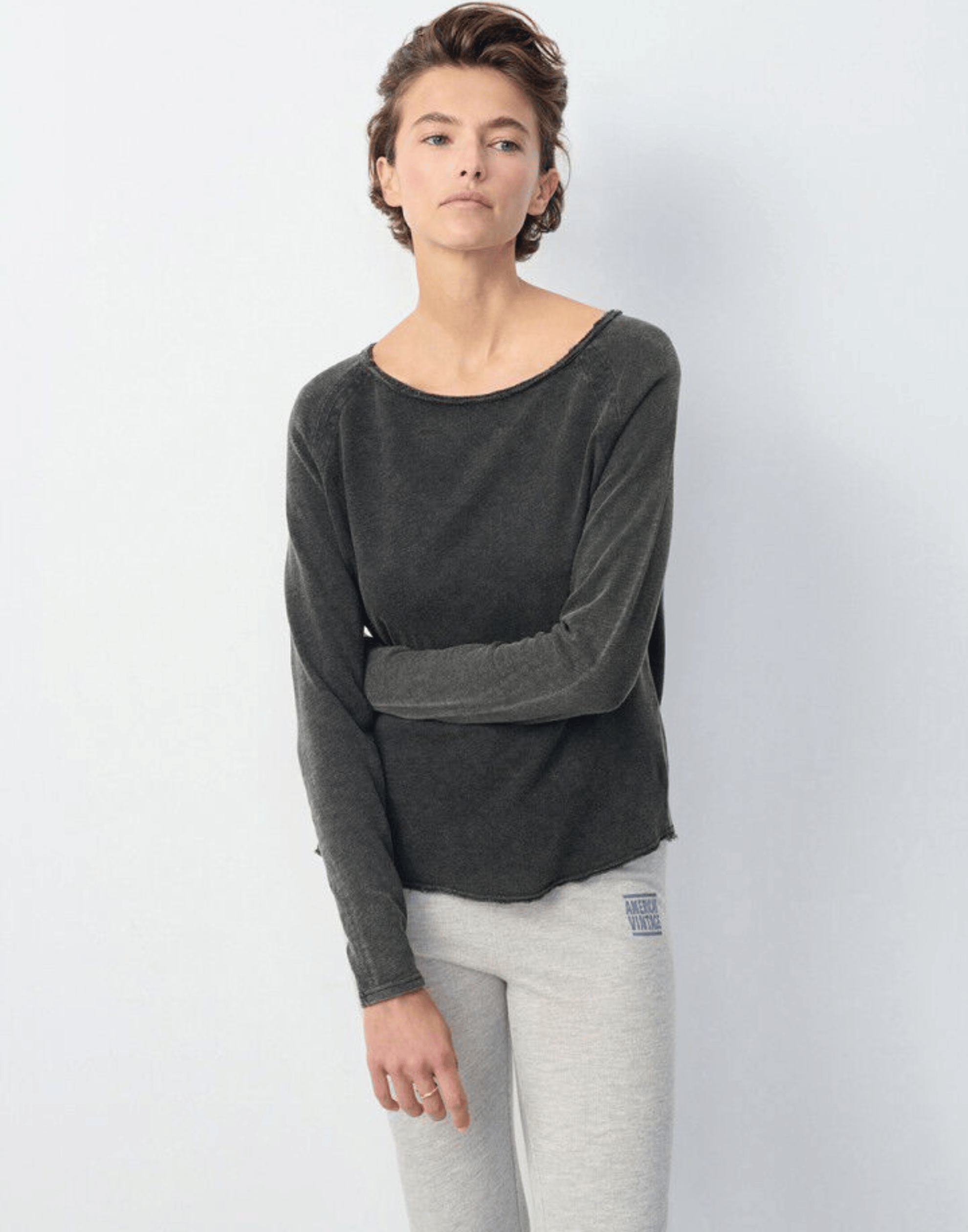 Black Cotton Sonoma Long Sleeve T-Shirt