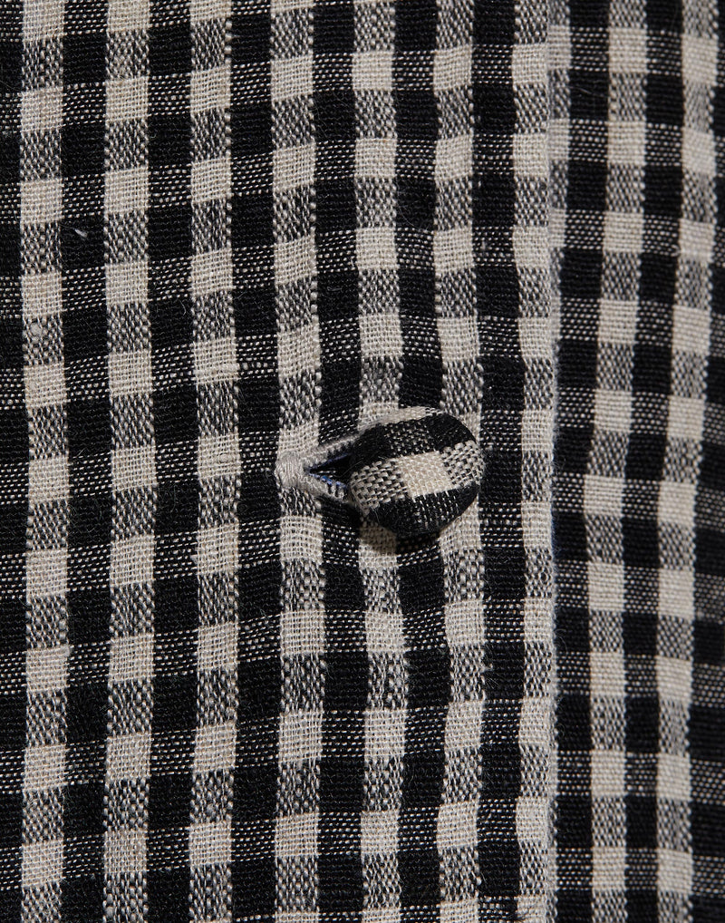 Black & Blue Vichy Linen Reversible Coat