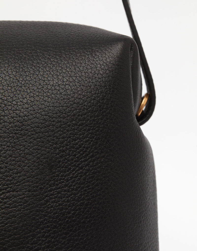 Black Leather Ch’lita Bag