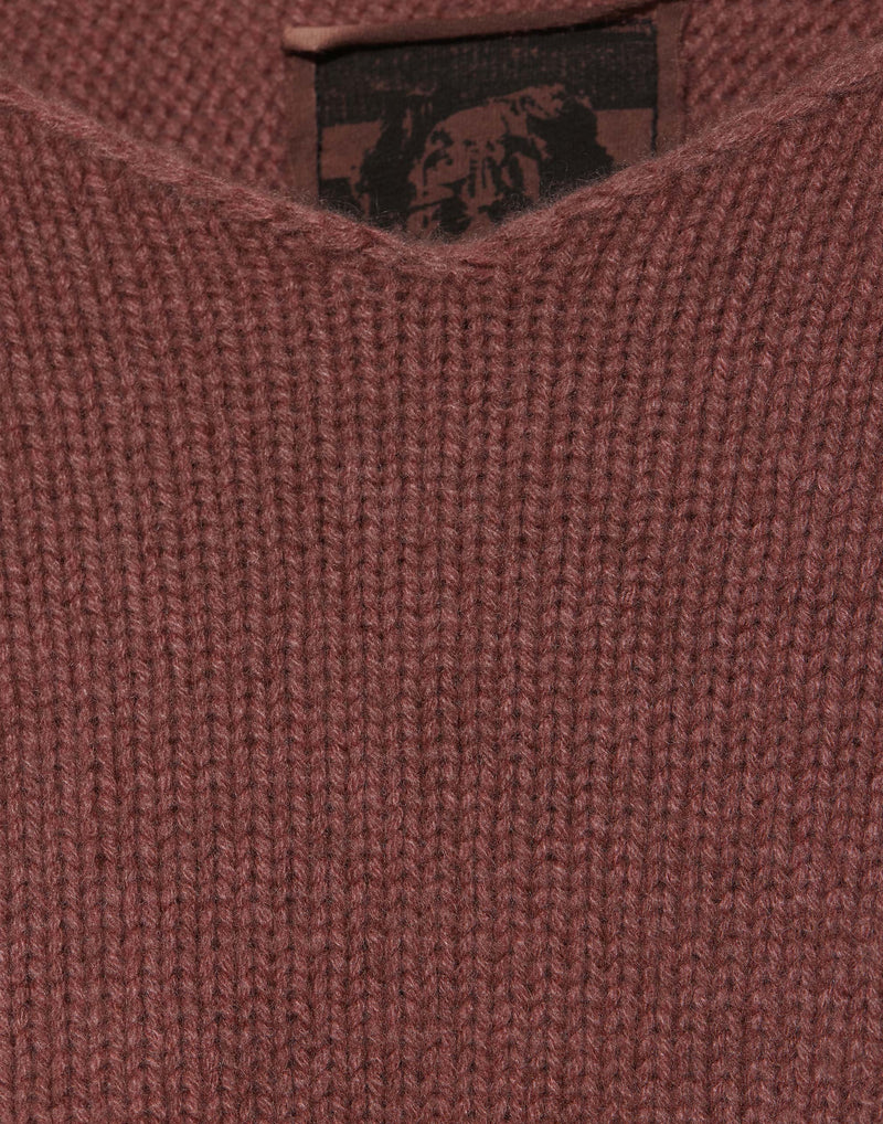 Rust Red Cashmere Knit Pullover