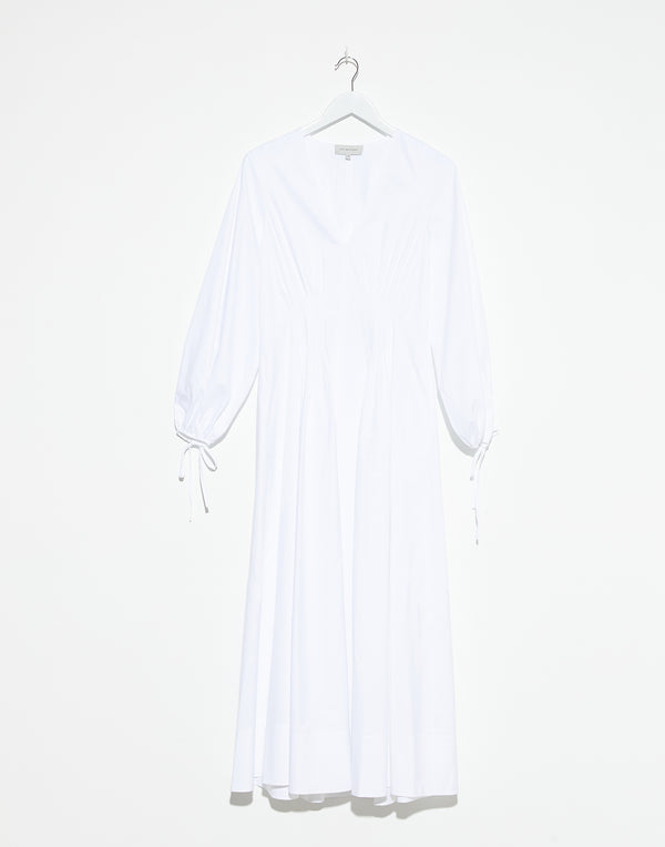 Natural White Cotton V-Neck Soho Dress