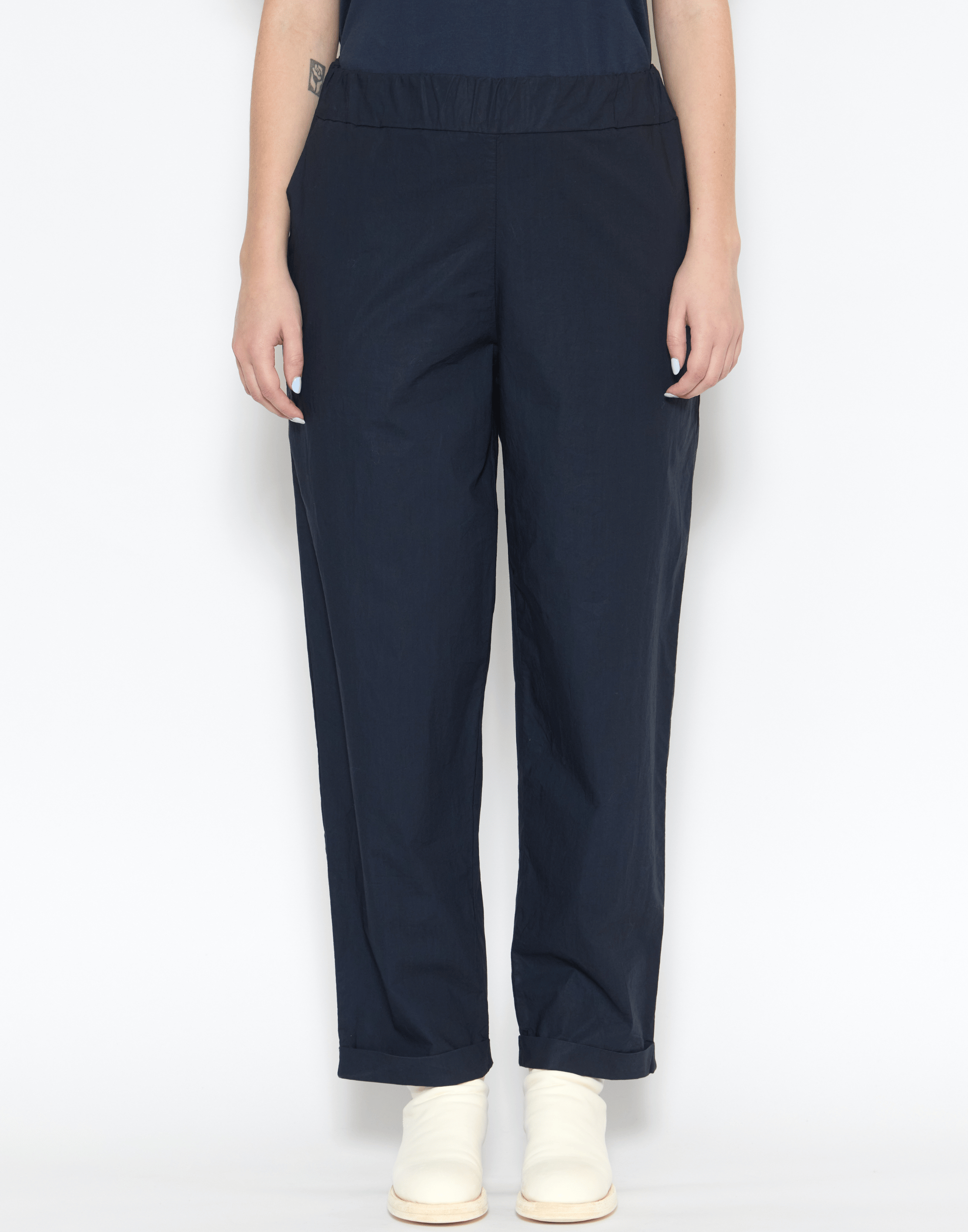 Atlantic Blue Cotton Poplin Vela Trousers