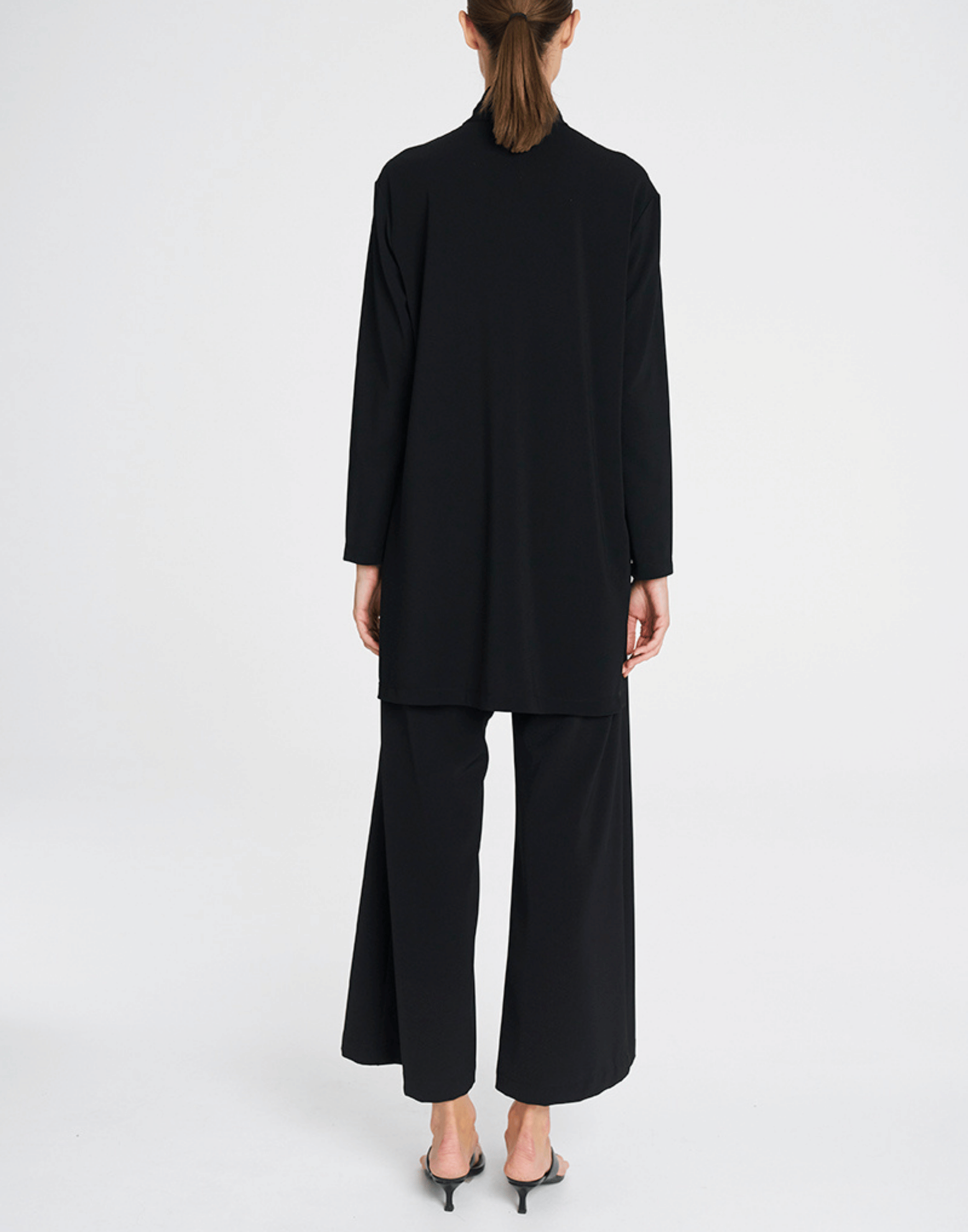 Black Stretch Twill Suit Pants