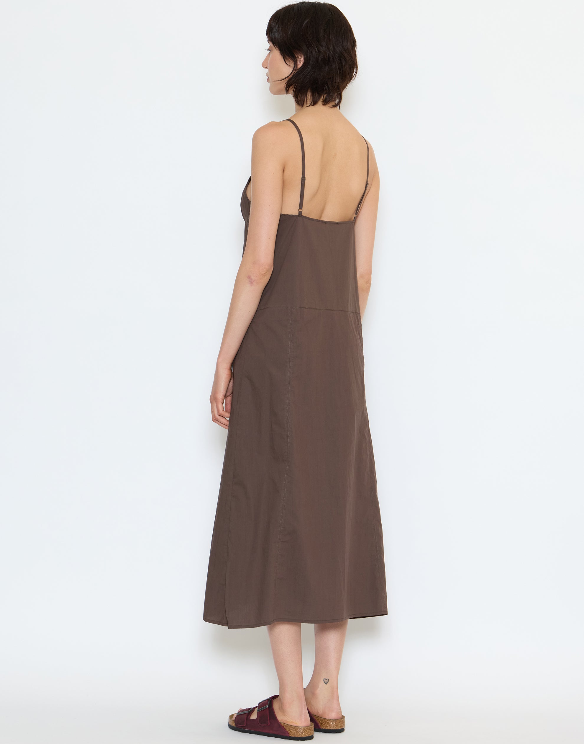 Chocolate Cotton Double Seam Dress