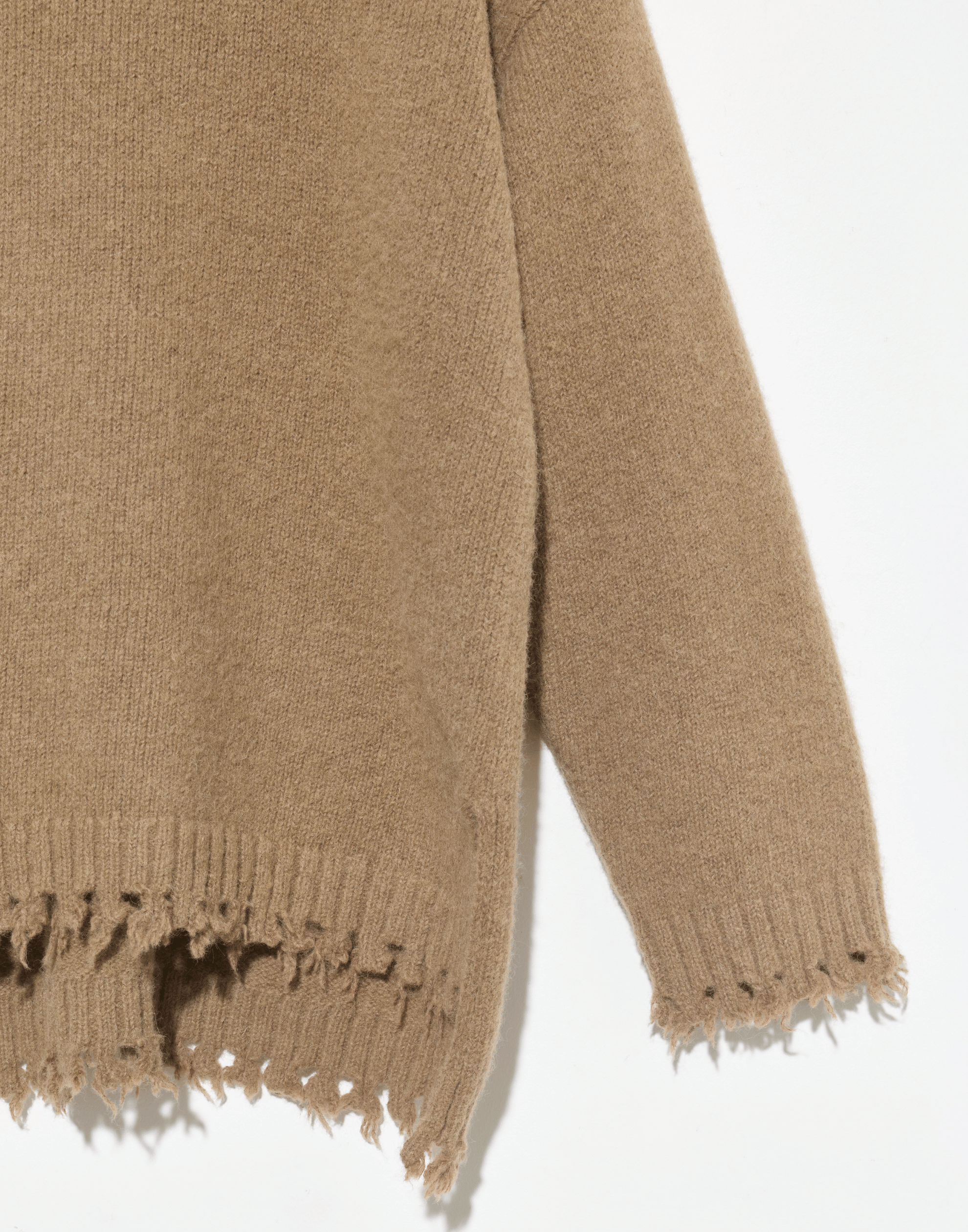Tobacco Alpaca & Wool Fray Pullover