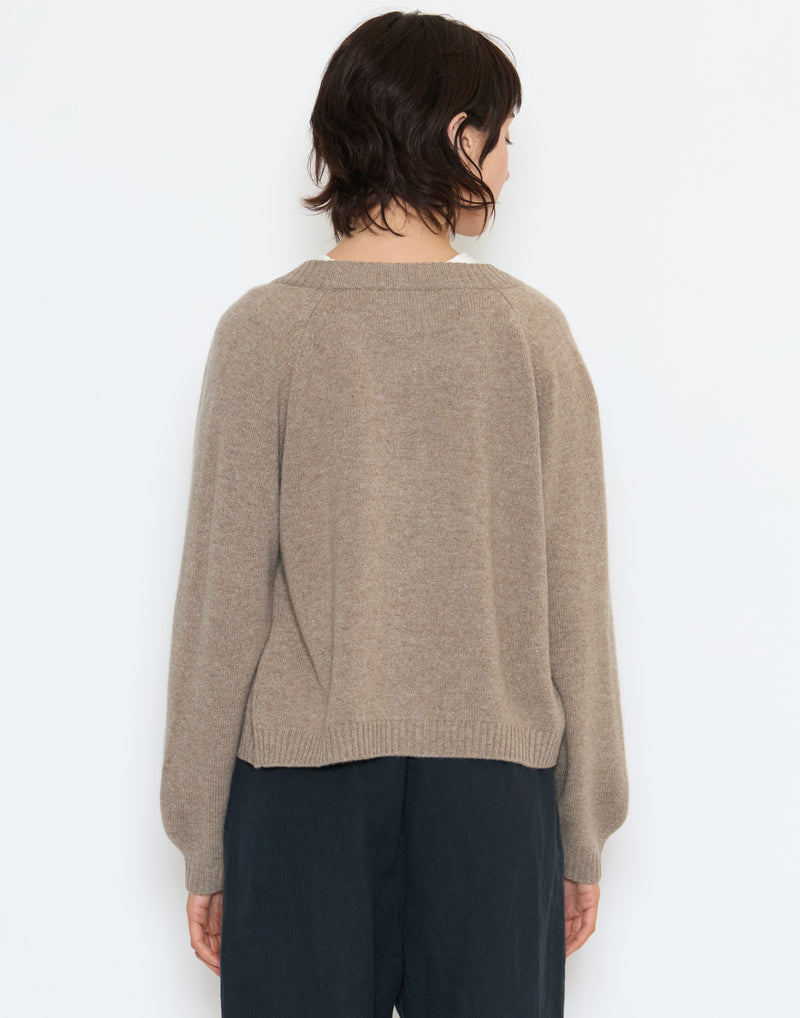 Linseed Wool & Cashmere Raglan Cardigan
