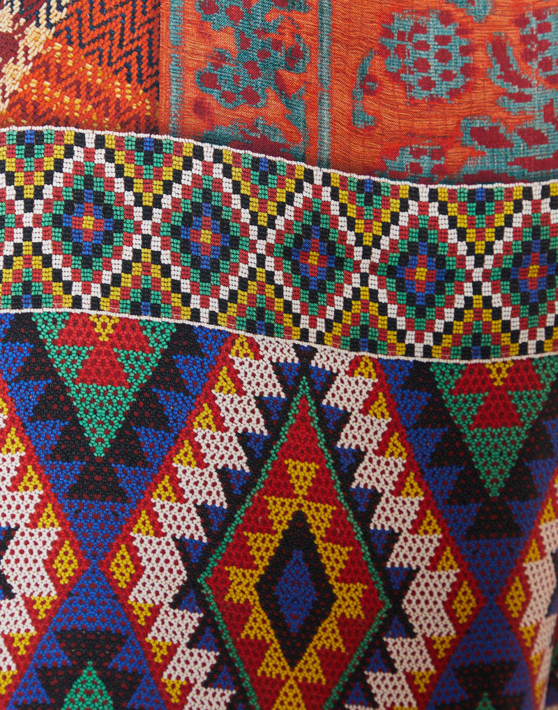 Multicolour Printed Silk & Cotton Scarf