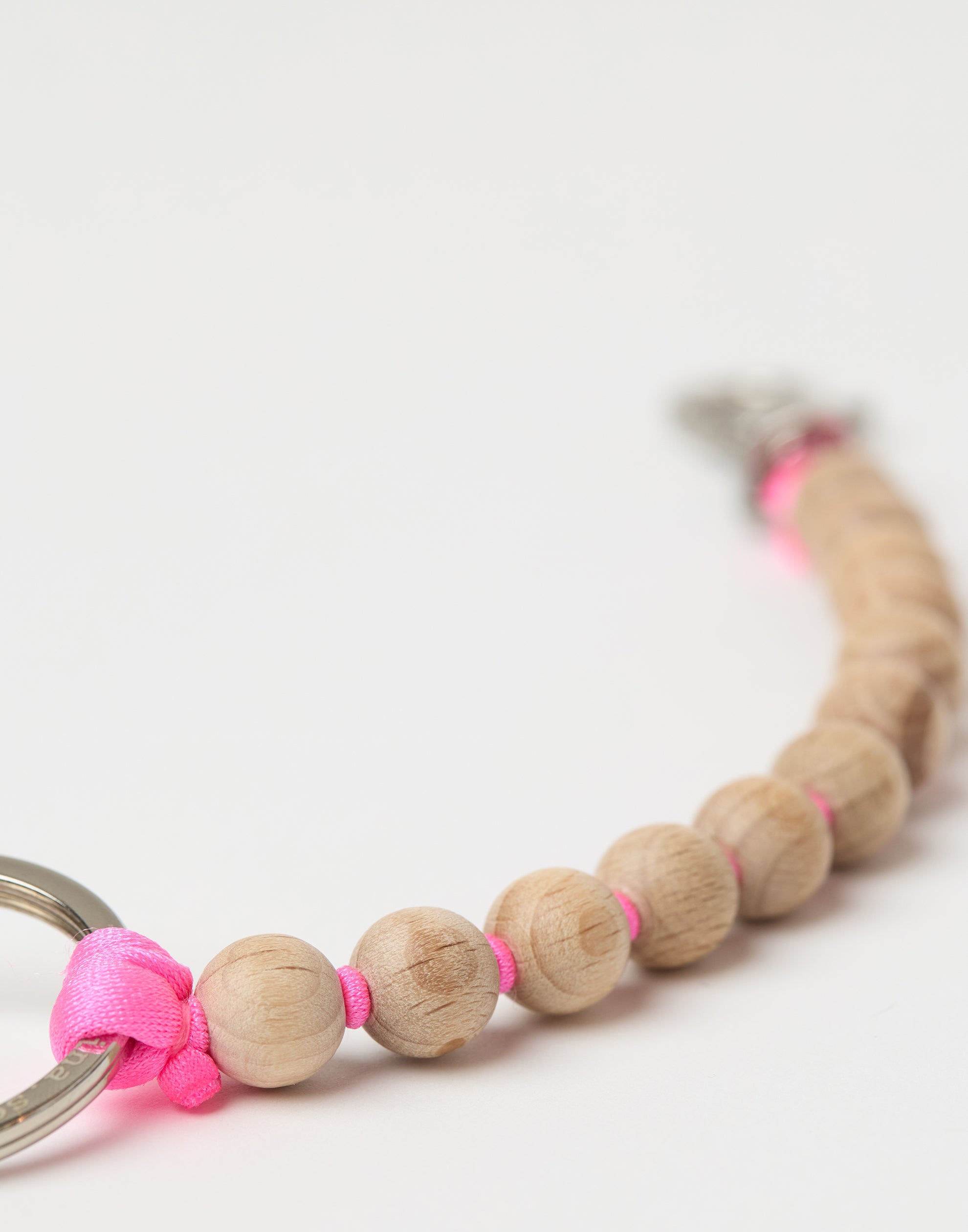 Natural & Pink Perlen Short Key Chain