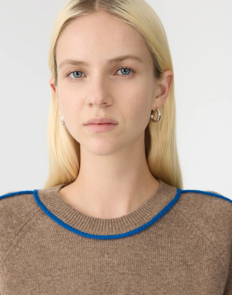 Brown Marl Stripe Wool & Cashmere Pullover