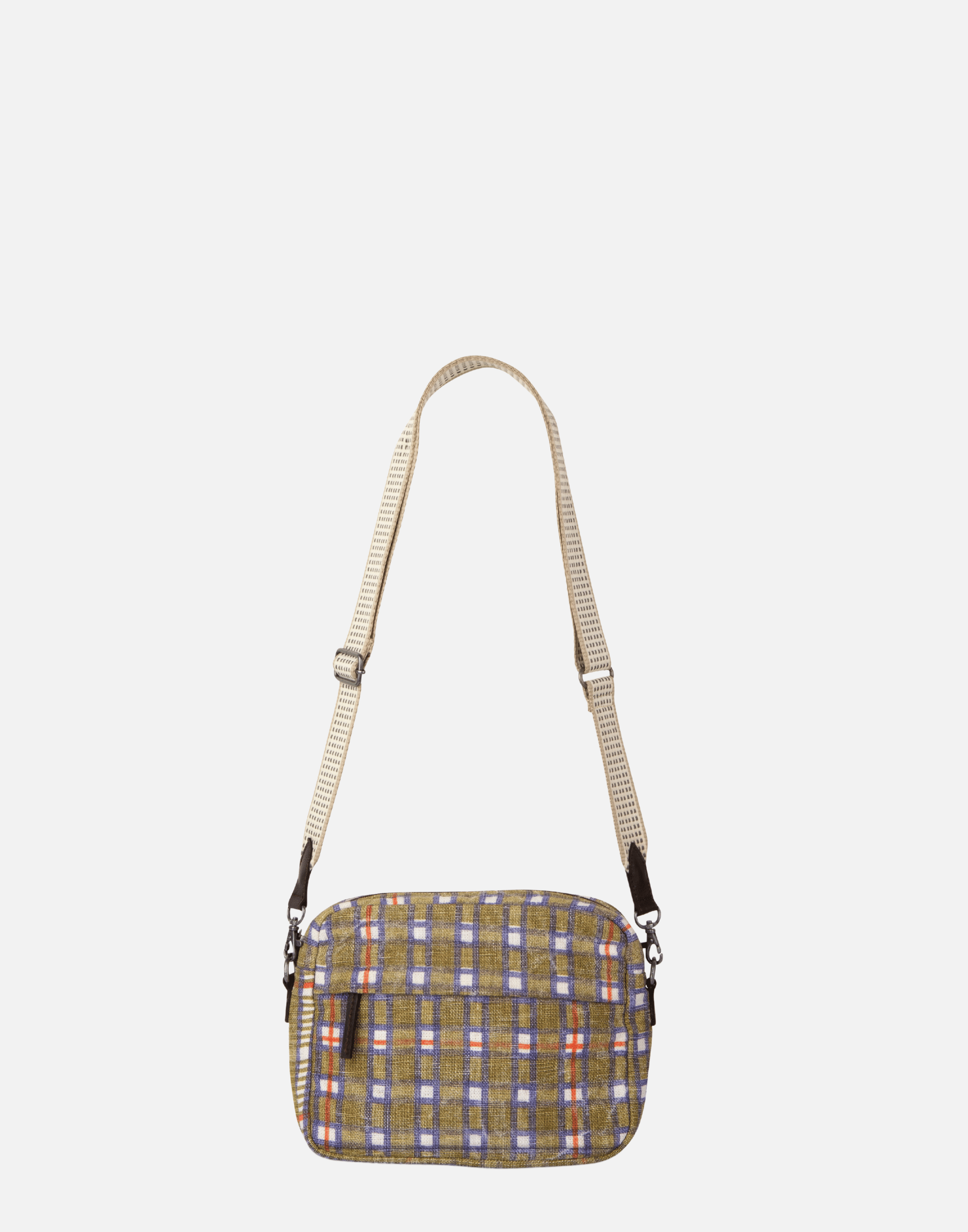 Olive Linen Crossbody Bag