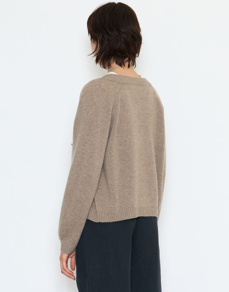 Linseed Wool & Cashmere Raglan Cardigan