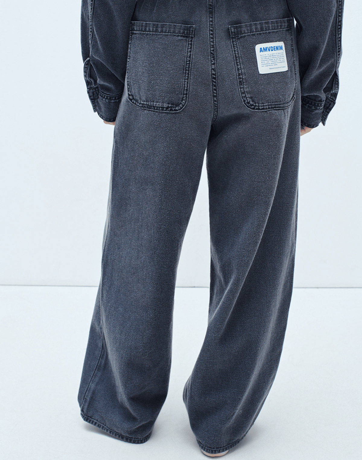Black Wash Cotton Denim Jazy Pants