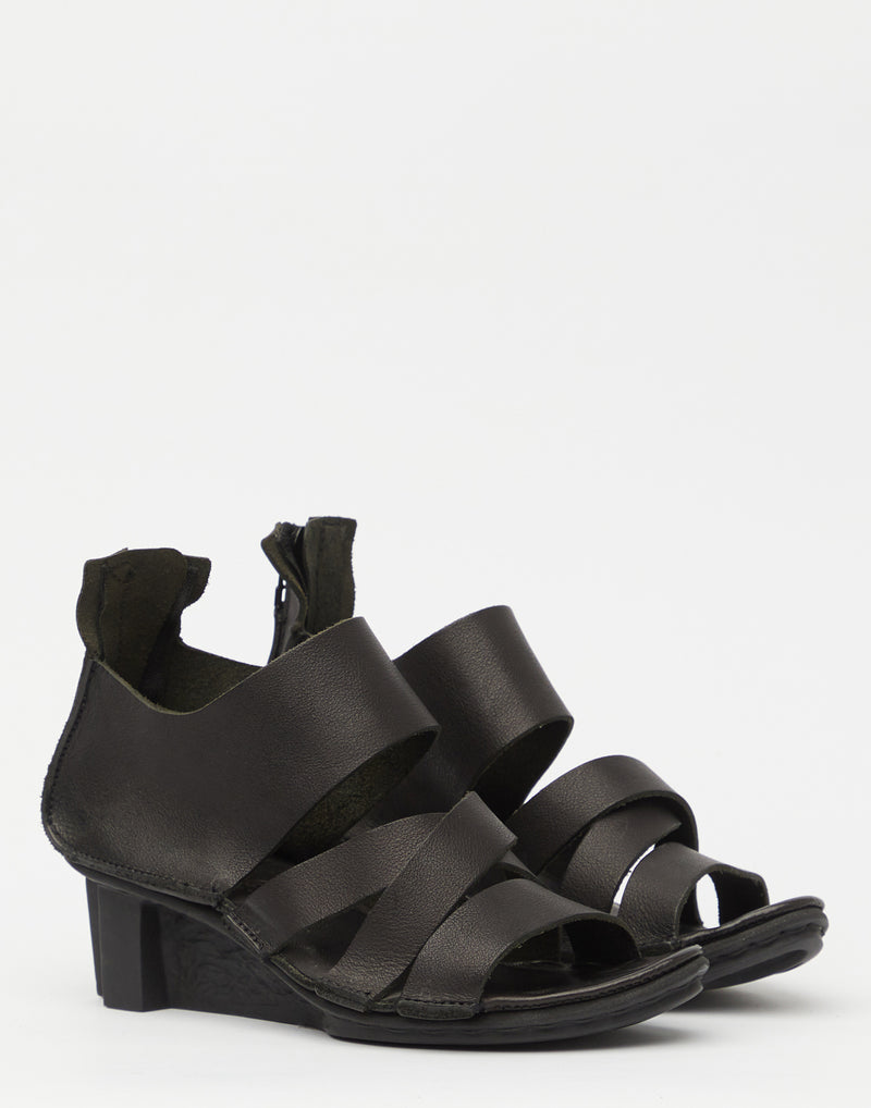 Black Tough Leather Sandals