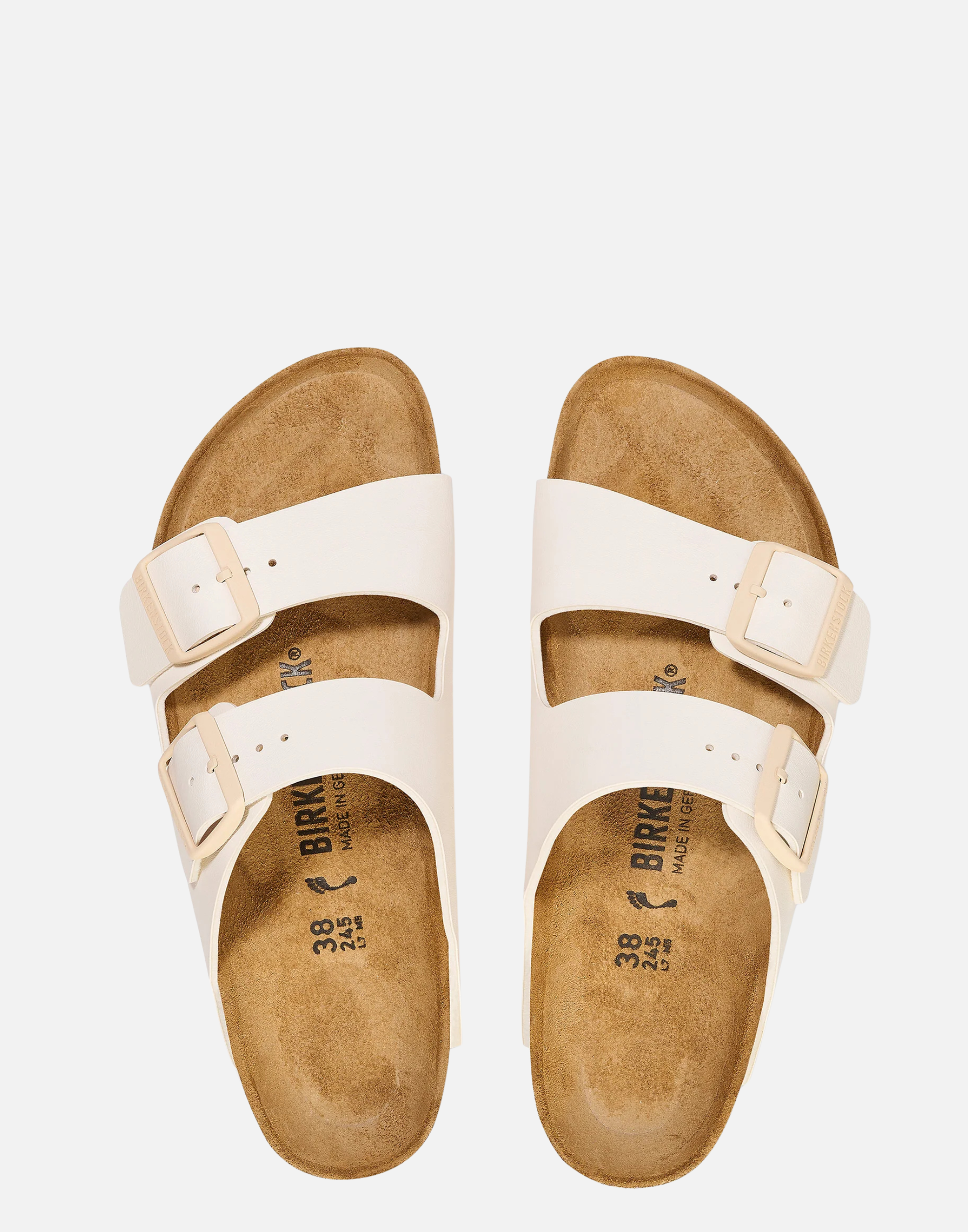Regular Eggshell Birko-Flor Arizona Sandals