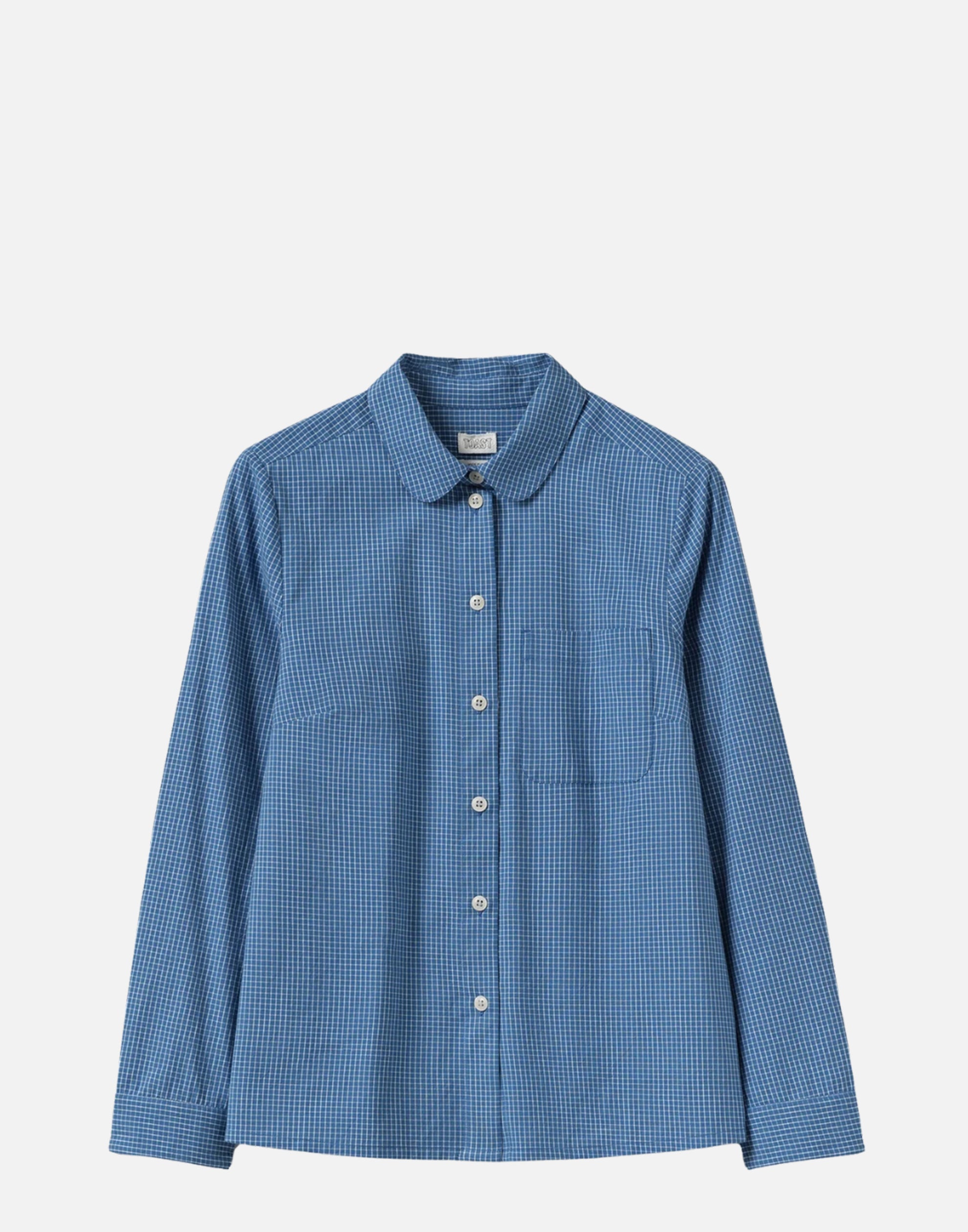 Mid Blue Check Cotton Ollie Shirt