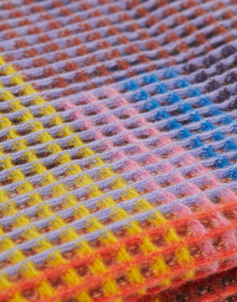Small Multicolour Wool Edith Honeycomb Throw