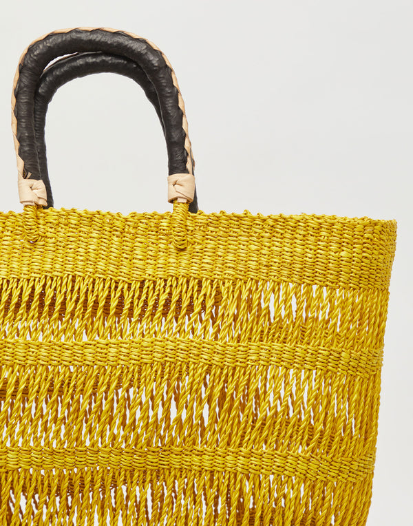 Yellow Oval Net Basket Bag