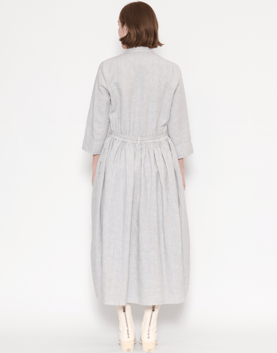 Pearl Grey Linen Davina Shirt Dress