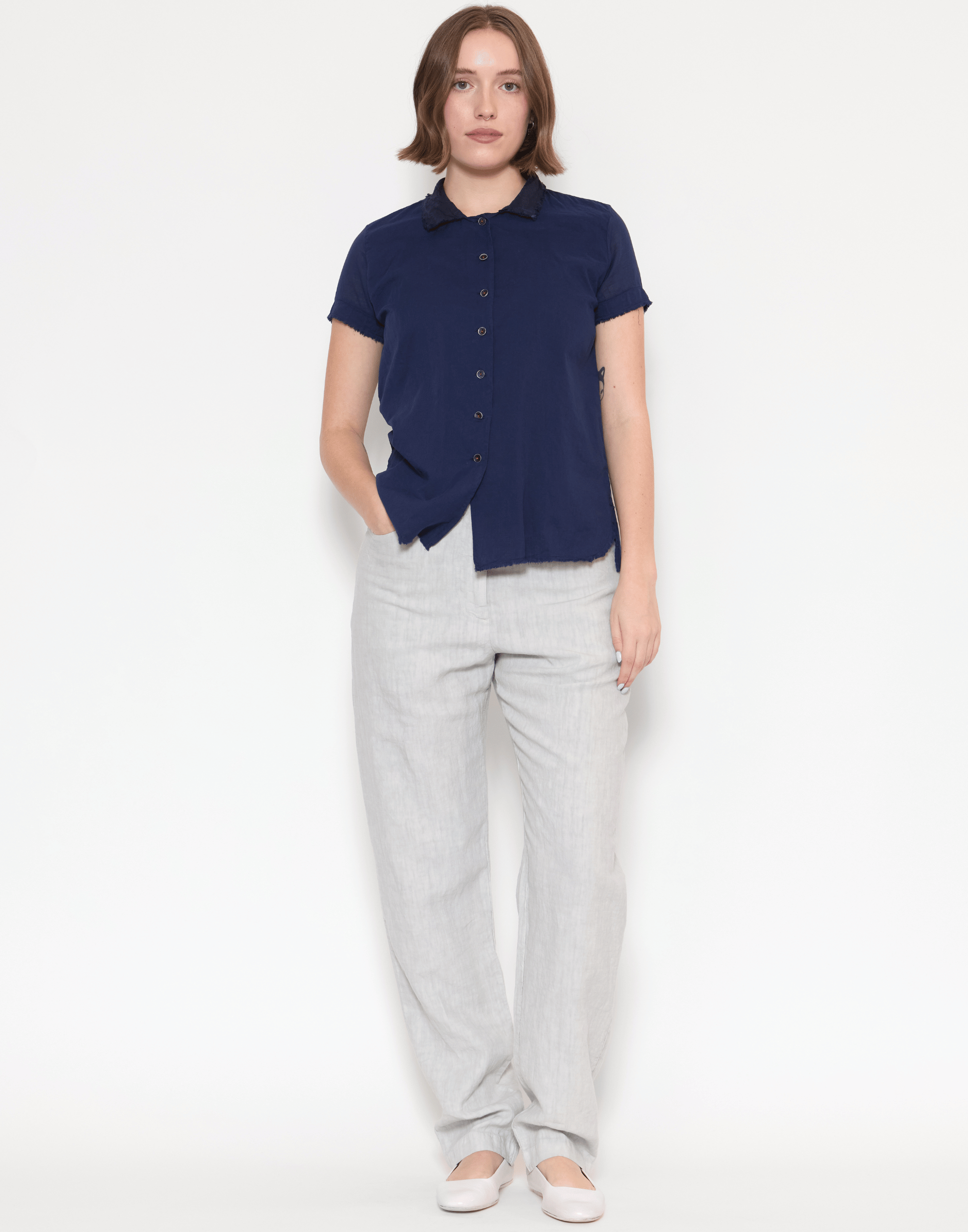 Pearl Grey Linen Pieroschka Pants