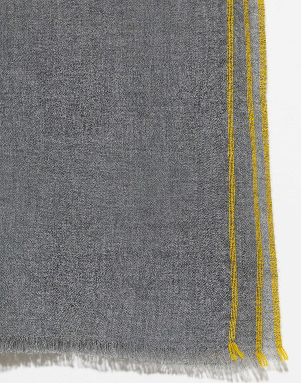 Grey Cashmere Contrast Shawl