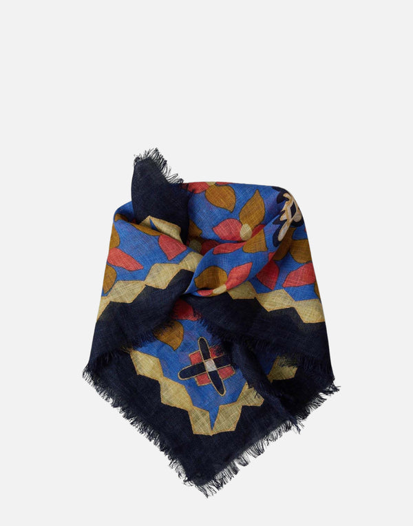Bluebird Folk Floral Linen Bandana