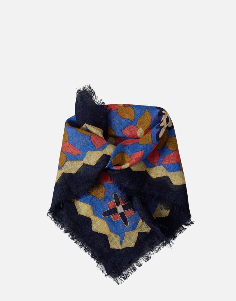 Bluebird Folk Floral Linen Bandana