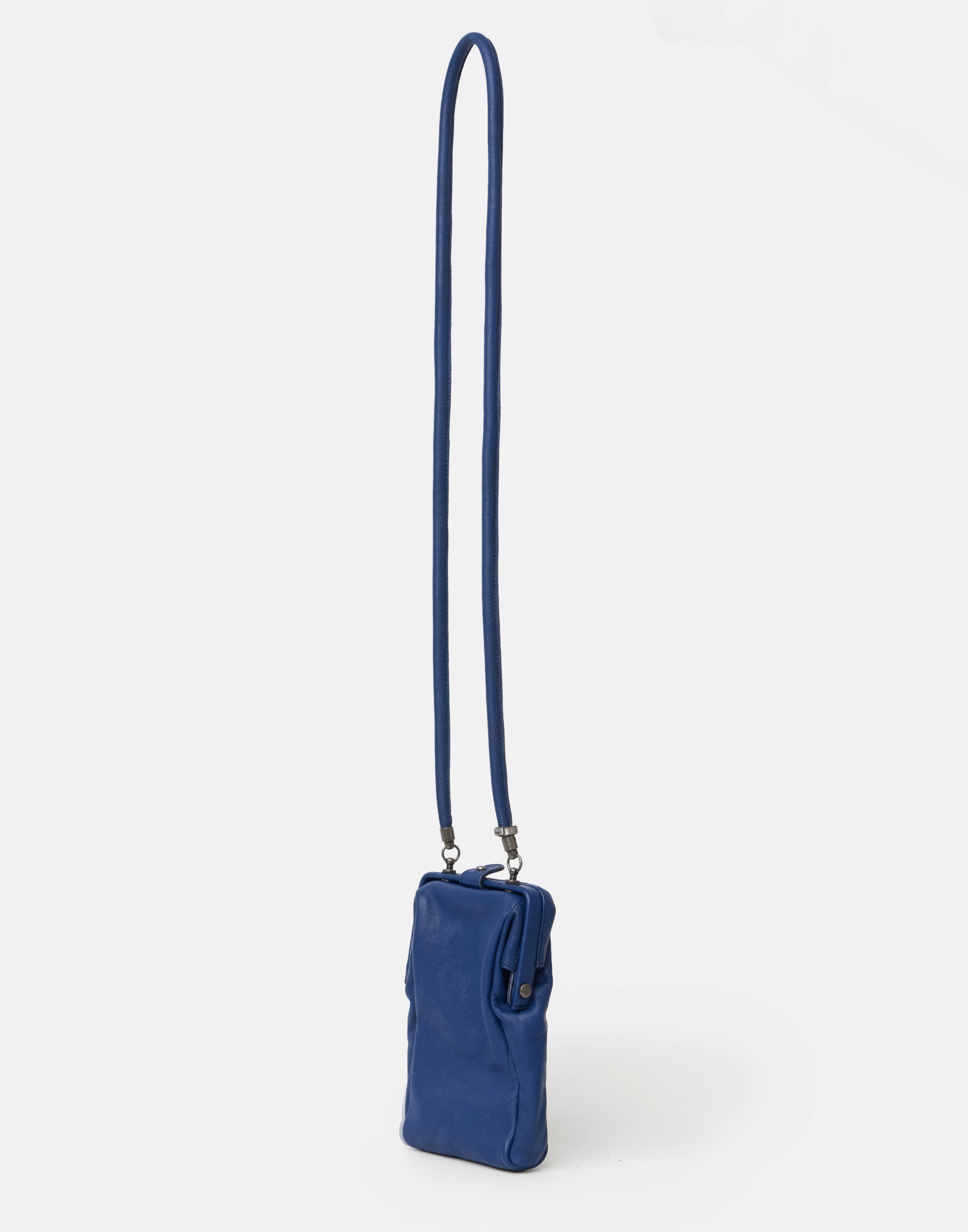 Navy Leather Small Cross Body Bag