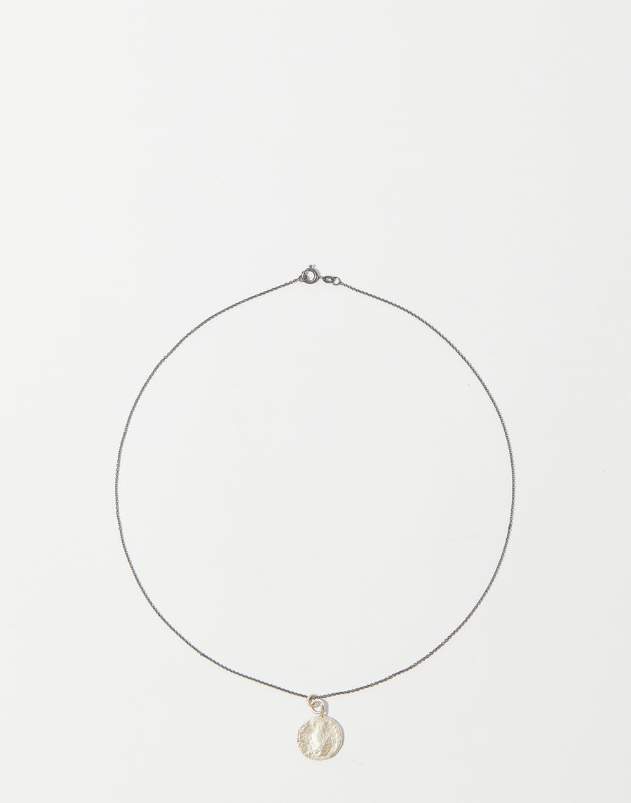 Greek Coin & Oxidised Silver Necklace