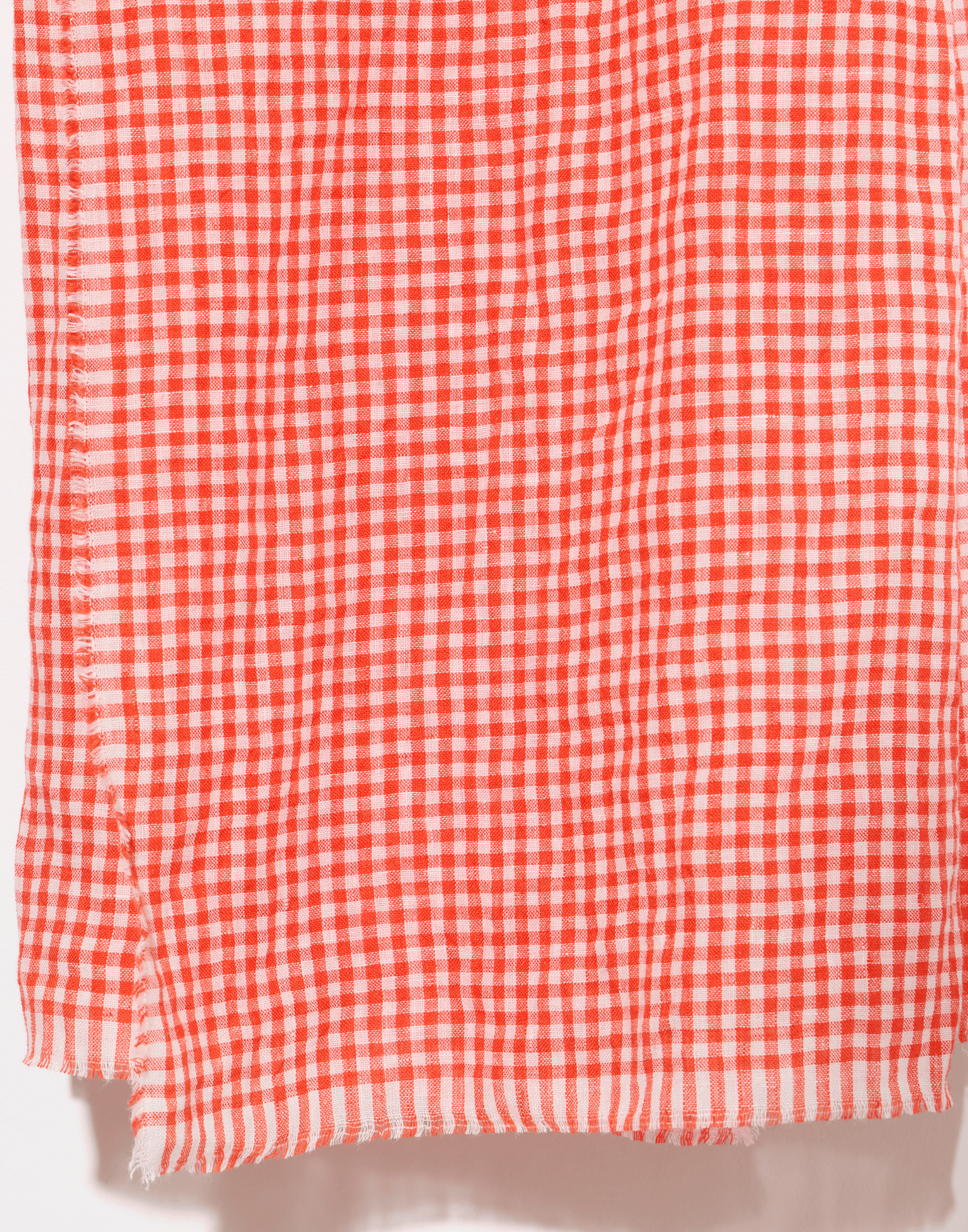 Milk Poppy Linen Gingham Scarf