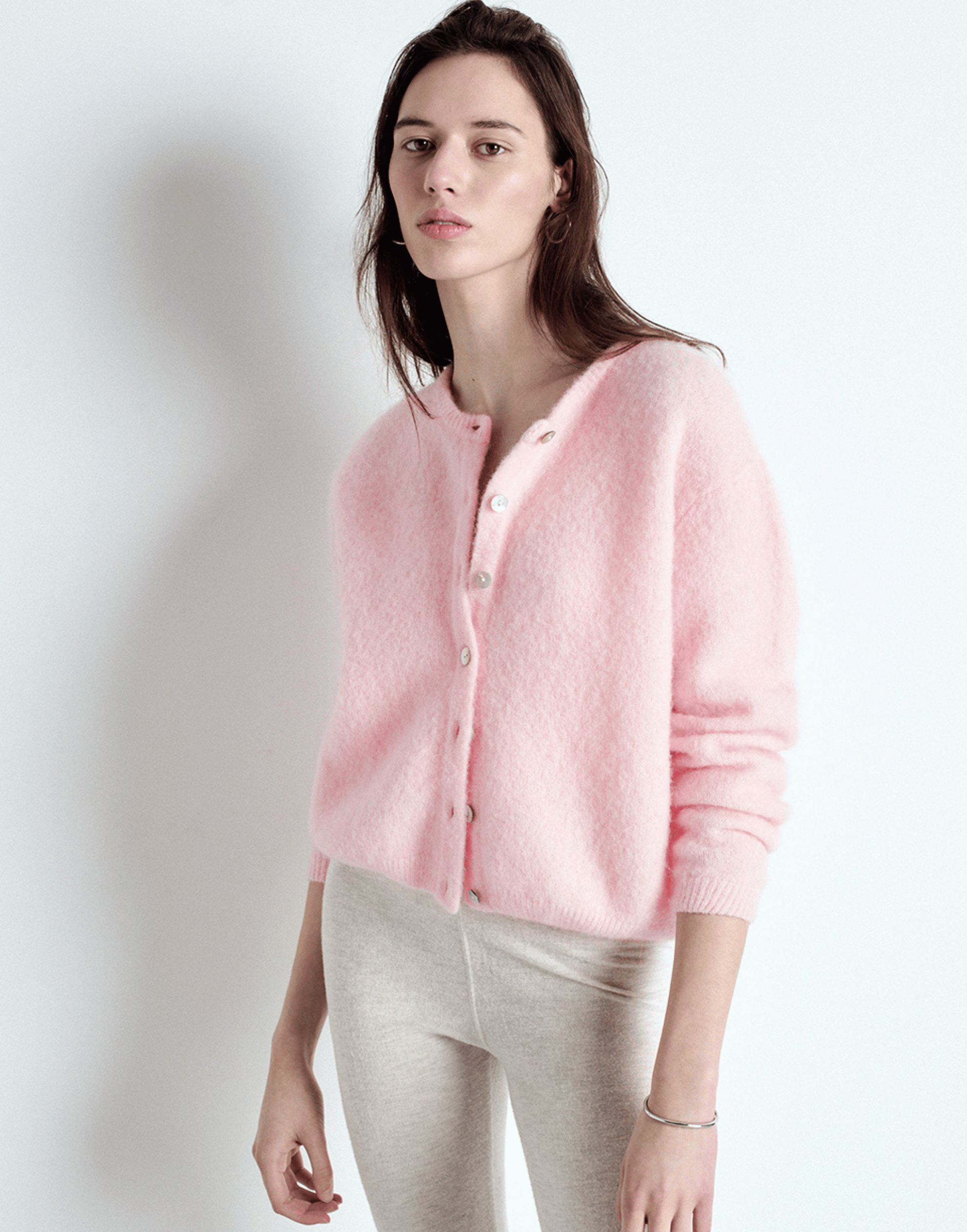 Almond Melange Wool & Alpaca Vitow Cardigan