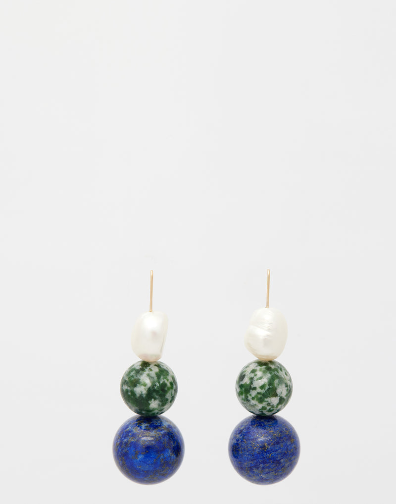 Pearl & Lapis Lazuli Blanco Earrings