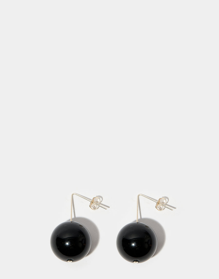 Onyx & Silver Felicity Earrings