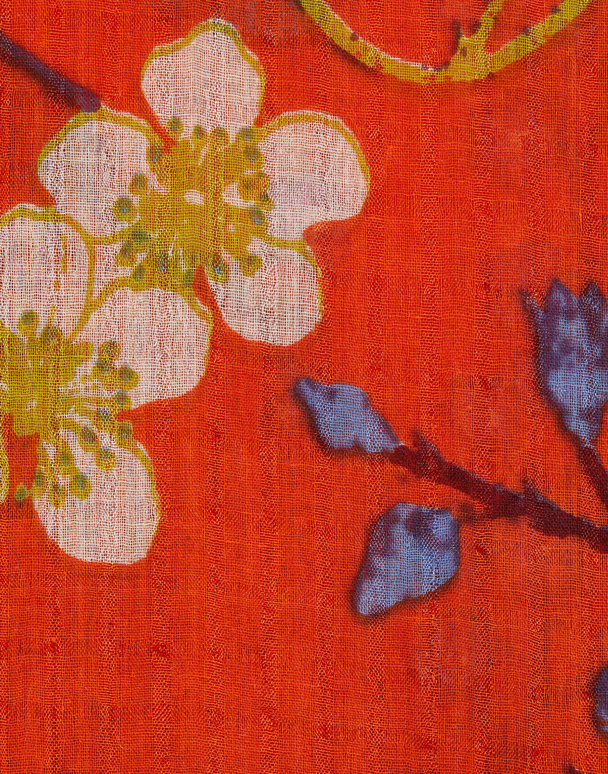 Orange Cotton & Silk Stole