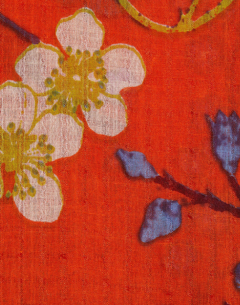 Orange Cotton & Silk Stole